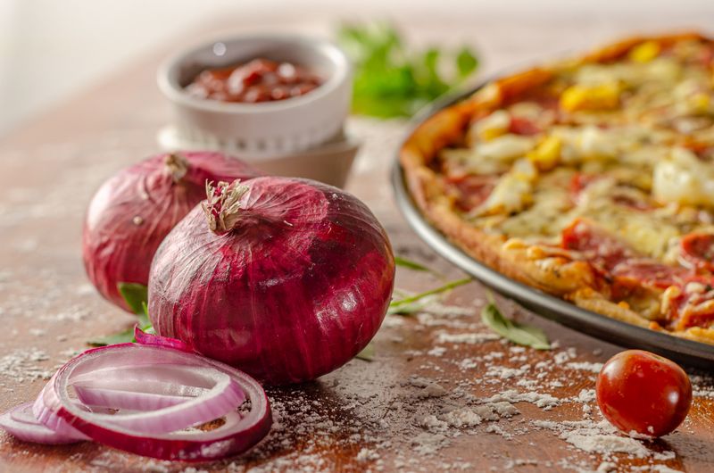 Wood-fired vegetarian pizza from dewey's pizza kitchen